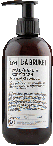 L:A Bruket 104 Hand & Body Wash Bergamot/Patchouli