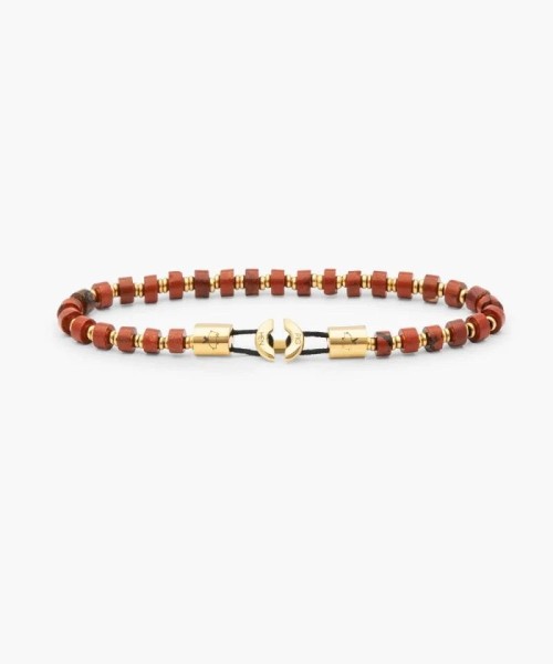 Pig & Hen Damen-Armband Brontide 4mm Shiny red-stone/gold S/M