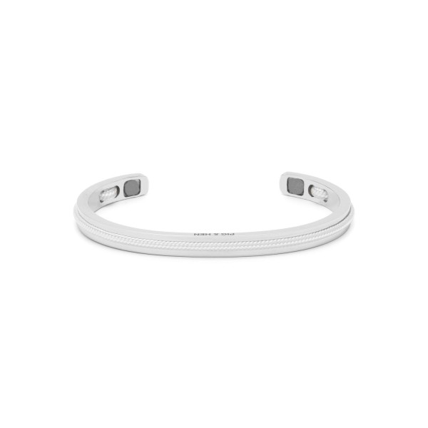 Pig & Hen Herren-Armband Navarch 6mm white-light gray/silver